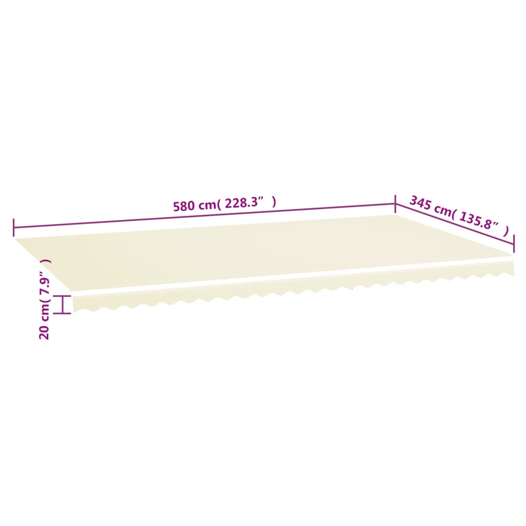 Pânză de rezervă copertină, crem, 6x3,5 m