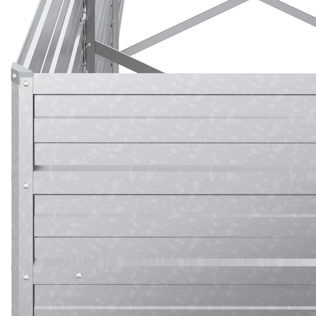 Strat înălțat de grădină argintiu 240x40x45 cm oțel galvanizat