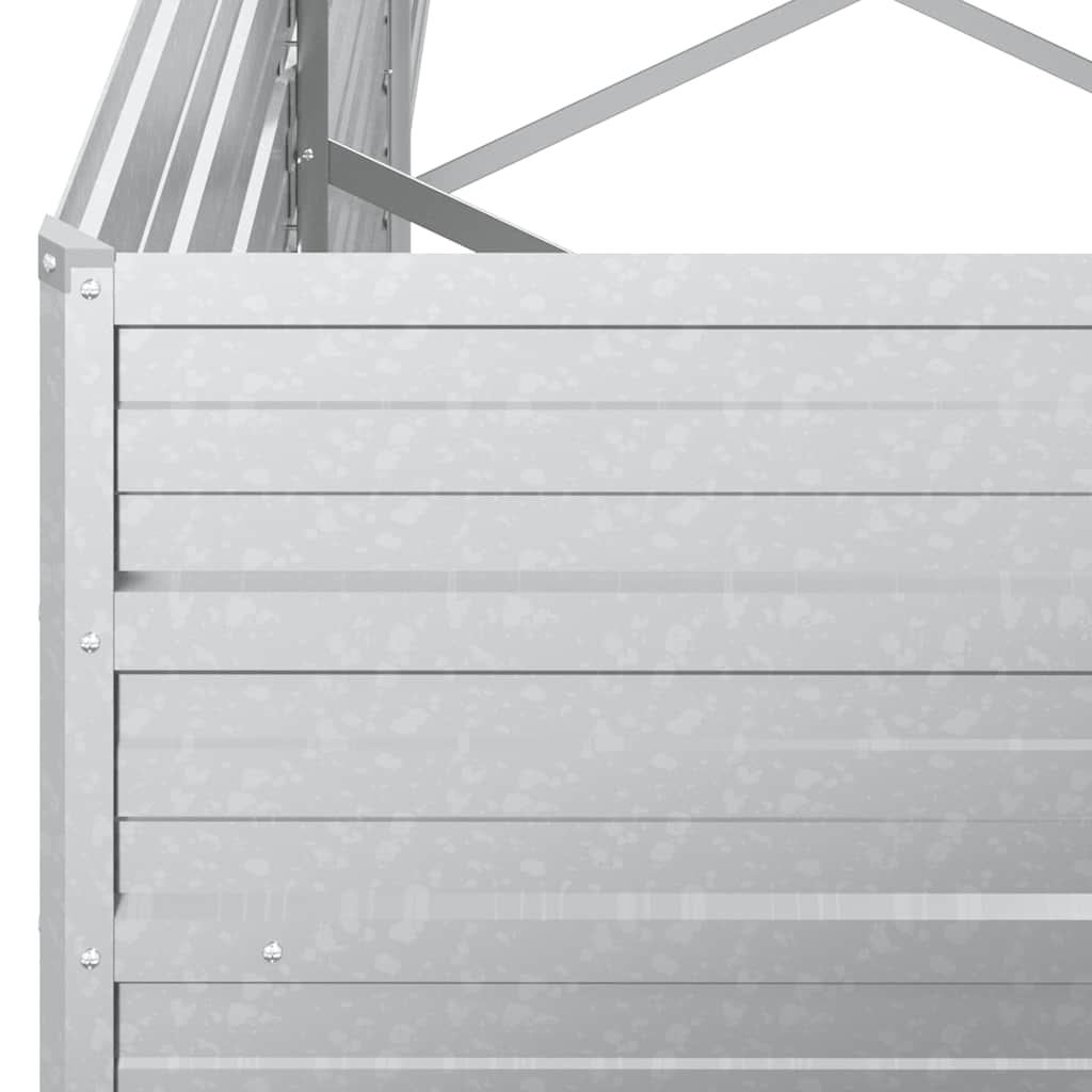 Strat înălțat de grădină argintiu 400x80x45 cm oțel galvanizat