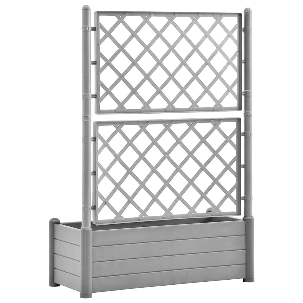Jardinieră de grădină cu spalier, gri piatră, 100x43x142, PP
