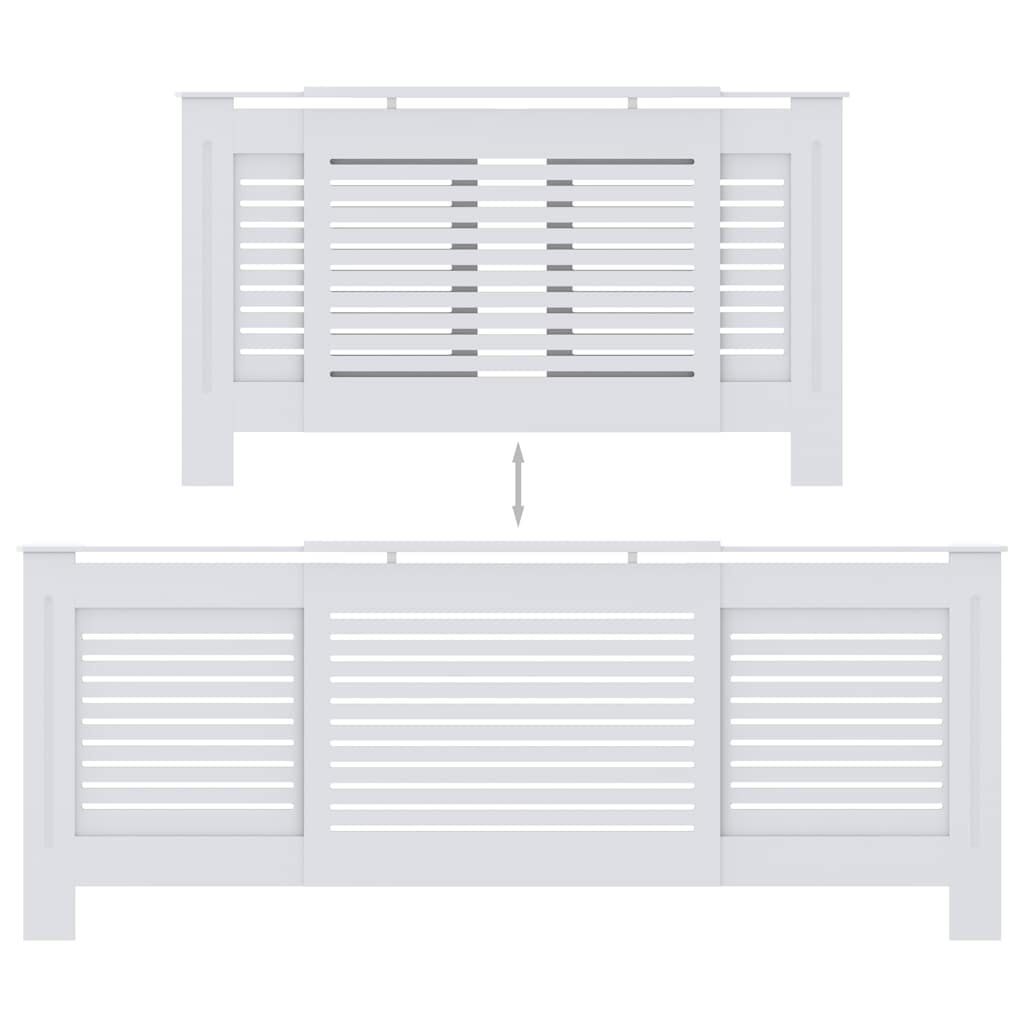 Mască pentru calorifer, alb, 205 cm, MDF