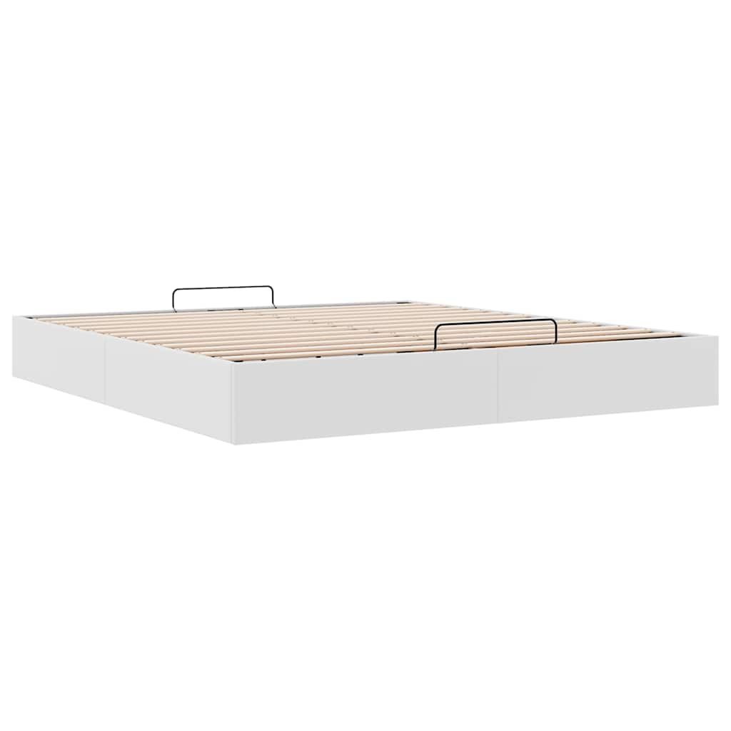 Cadru de pat otoman fără saltea alb 180x200cm piele artificială