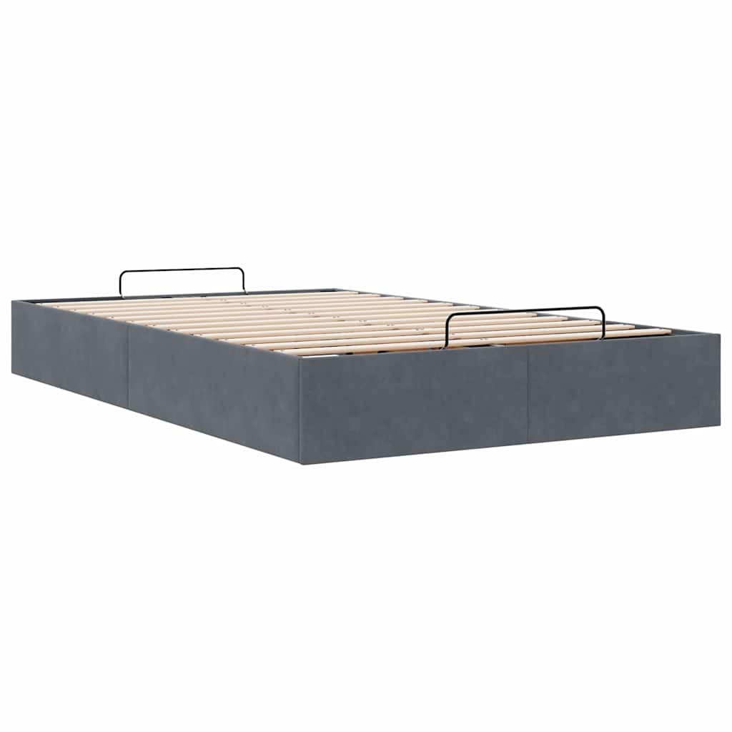 Cadru pat otoman fără saltea Gri închis 120x200 cm material textil