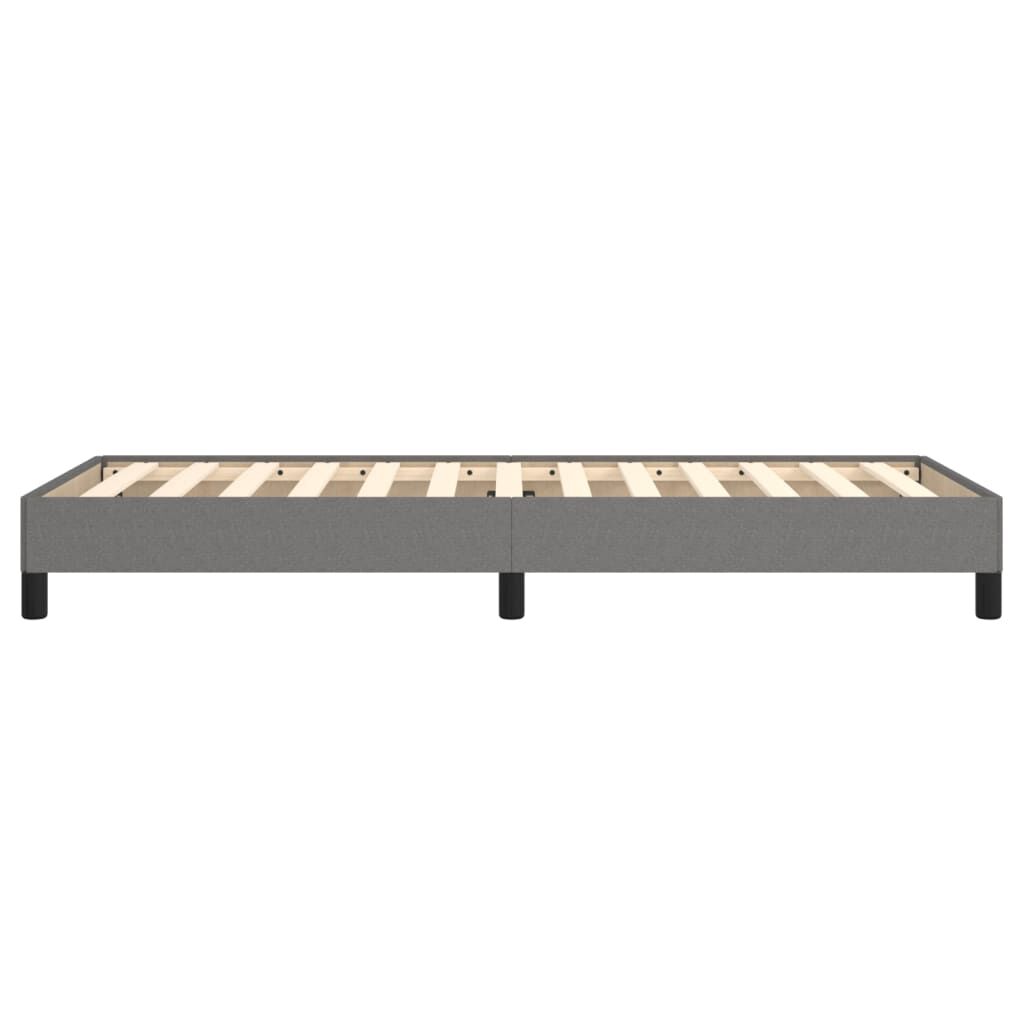 Cadru de pat fără saltea, gri închis, 100x200 cm, textil