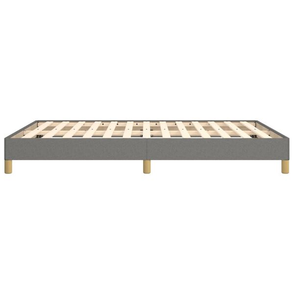 Cadru de pat fără saltea, gri închis, 140x190 cm, textil