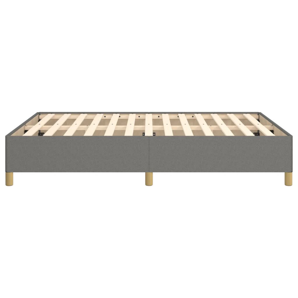 Cadru de pat fără saltea, gri închis, 140x190 cm, textil