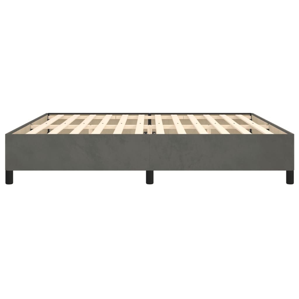 Cadru de pat fără saltea, gri închis, 200x200 cm, catifea