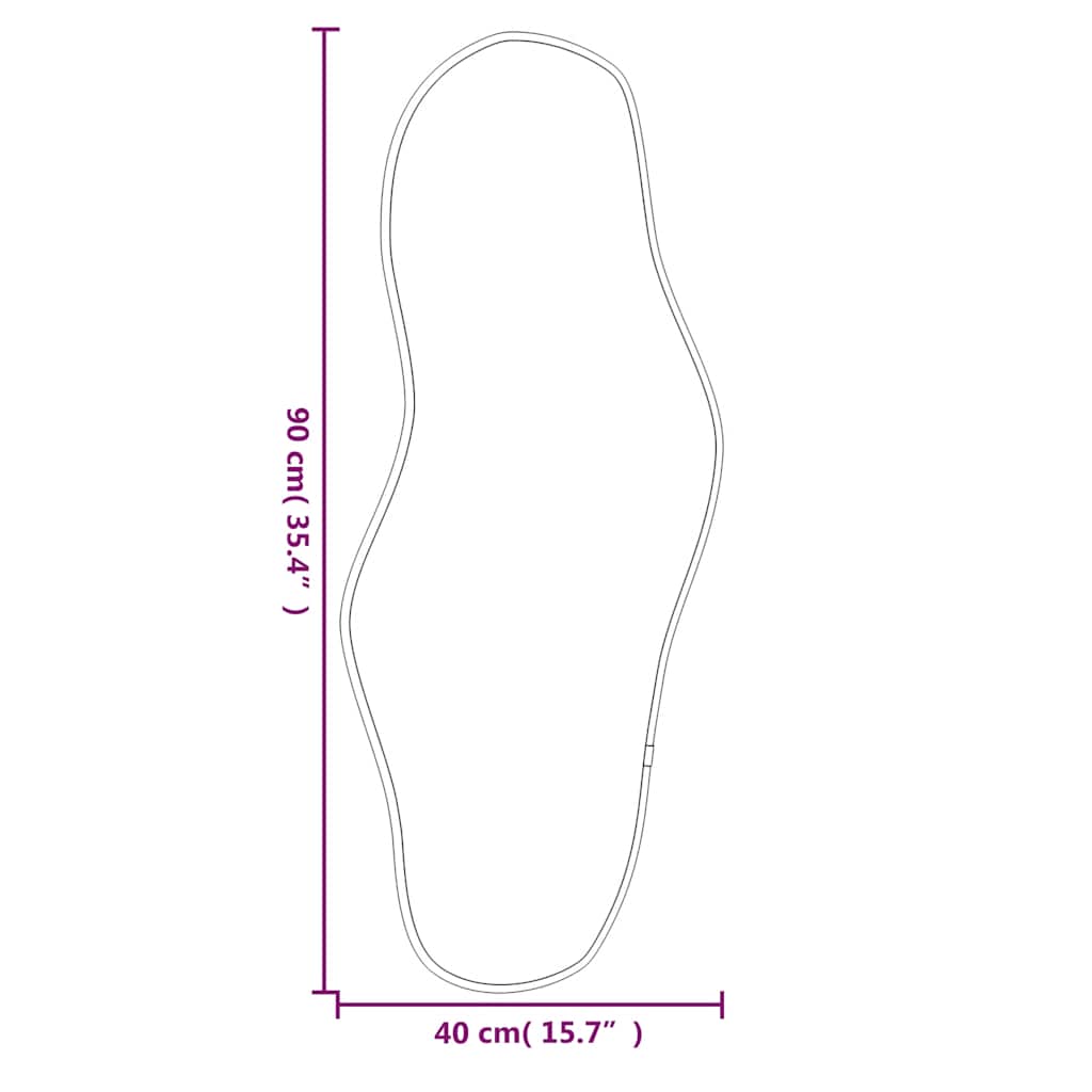 Oglindă de perete, negru, 90x40 cm