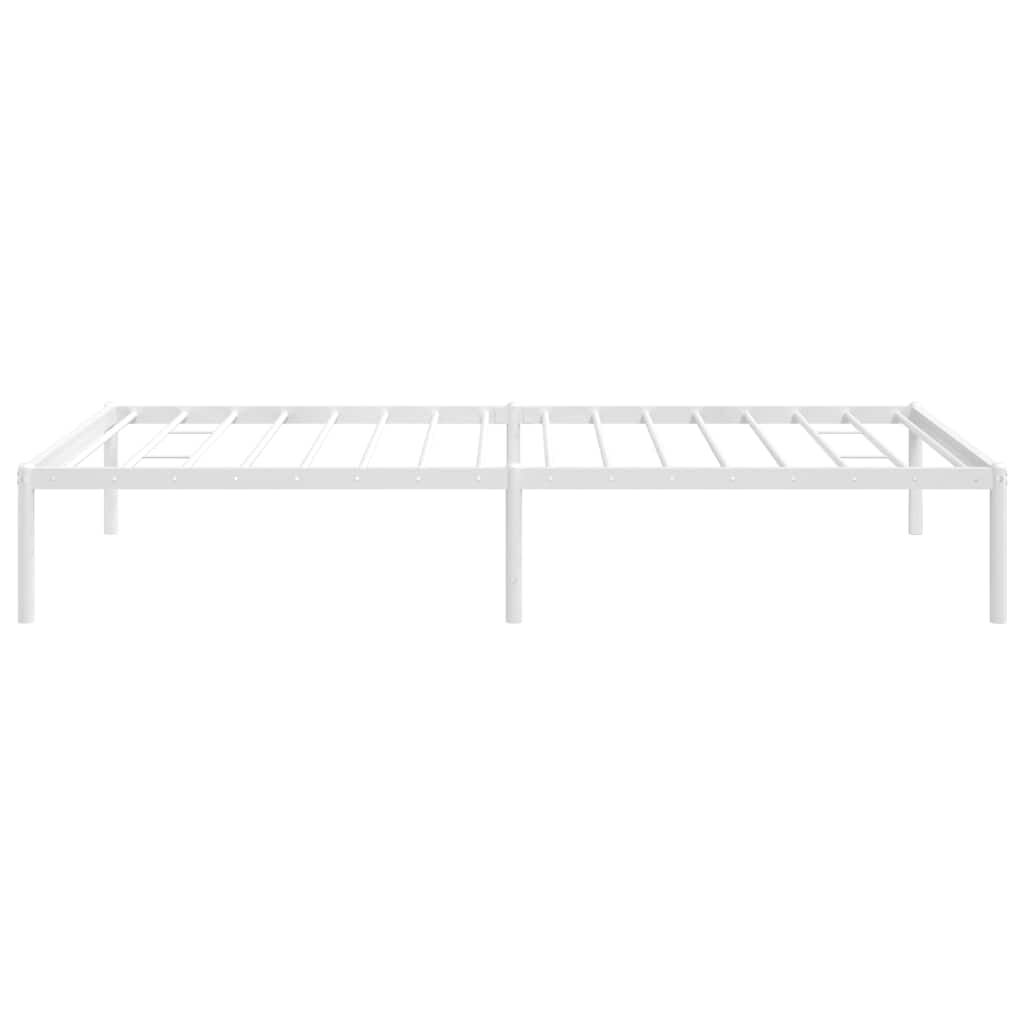 Cadru pat metalic, alb, 100x190 cm