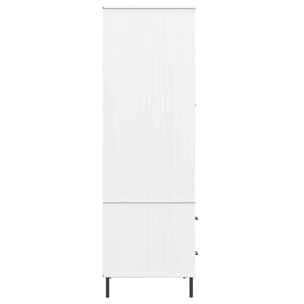 Șifonier cu picioare metalice OSLO, alb, 90x55x172,5 cm, lemn