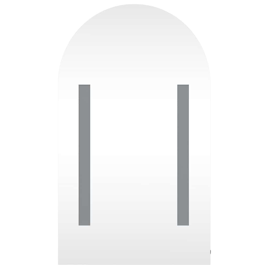 Dulap cu oglindă de baie cu LED, negru, 42x13x70 cm, arcuit