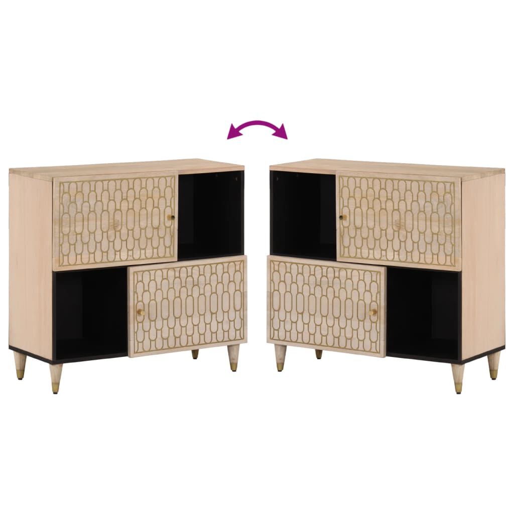 Dulap lateral, 80x33x75 cm, lemn masiv de mango