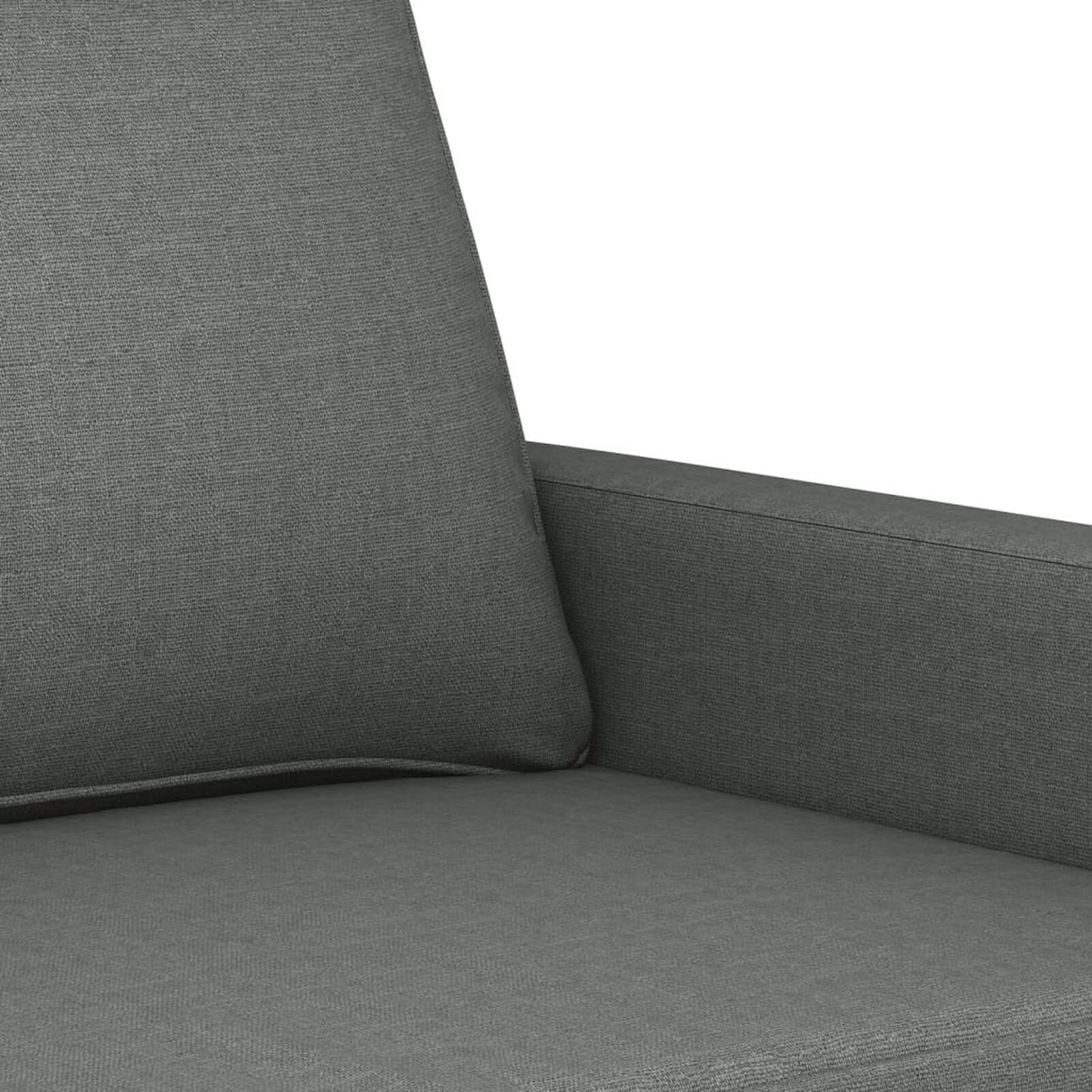 Canapea cu 2 locuri, gri închis, 140 cm, material textil