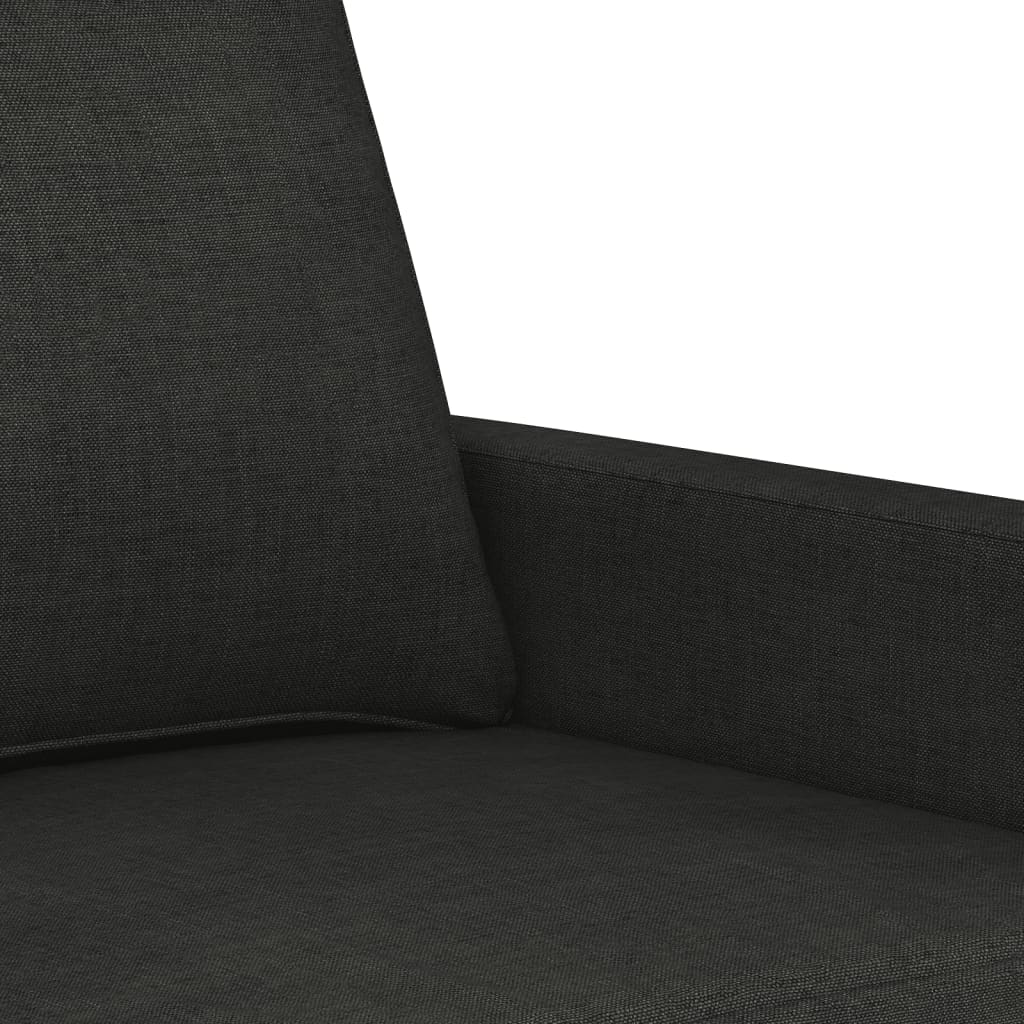 Canapea cu 3 locuri, negru, 180 cm, material textil
