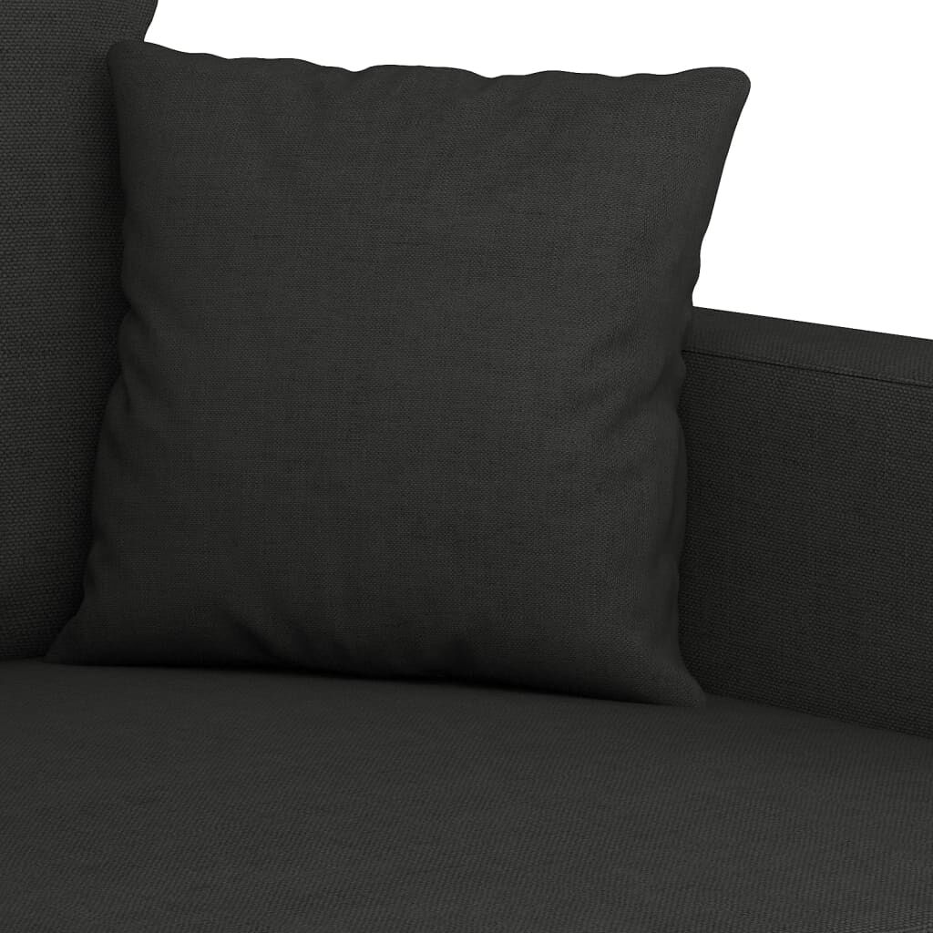 Canapea cu 2 locuri, negru, 120 cm, material textil