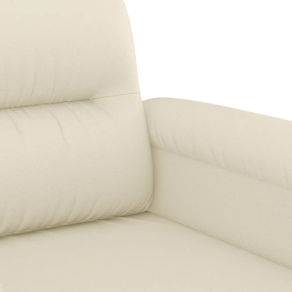 Canapea cu 2 locuri, crem, 140 cm, piele ecologică