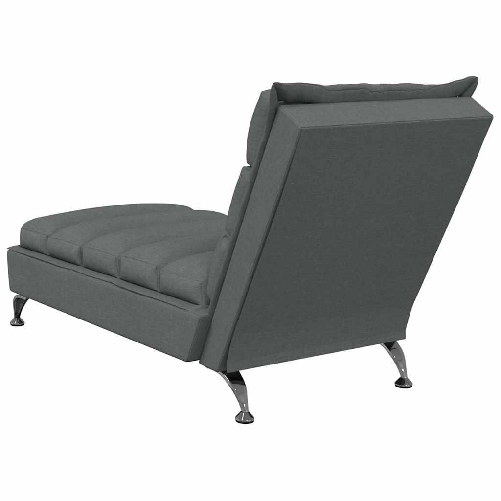 Sezlong de masaj cu perne gri deschis material textil