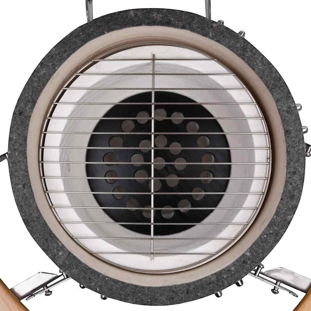 Grătar Kamado cu afumătoare din ceramică 81 cm