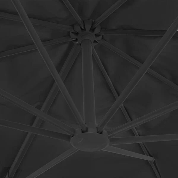 Umbrelă de grădină cu consolă și stâlp din aluminiu, antracit, 400x300 cm