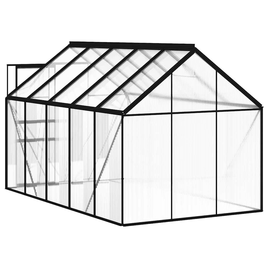 Seră cu cadru de bază, antracit, 5,89 m², aluminiu