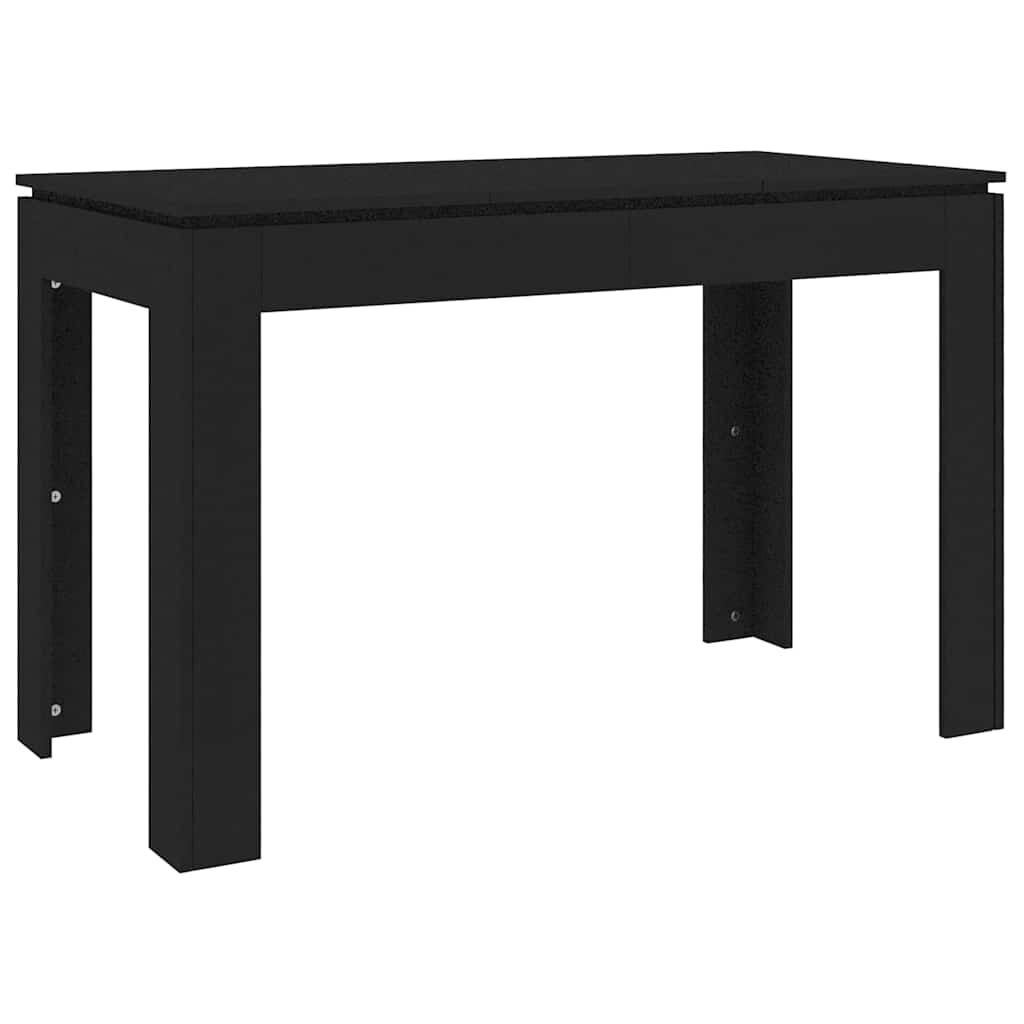 Masă de bucătărie, negru, 120x60x76 cm, lemn prelucrat