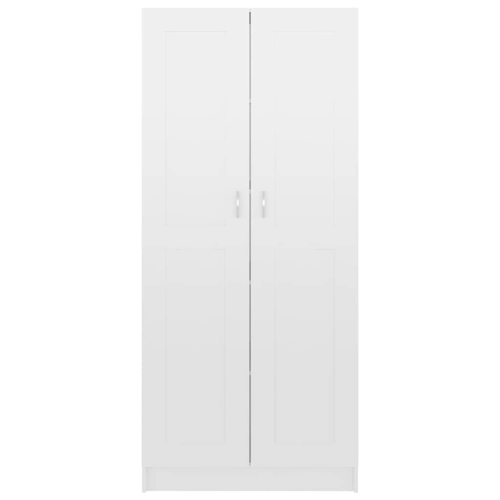Bibliotecă, alb, 82,5x30,5x185,5 cm, lemn prelucrat
