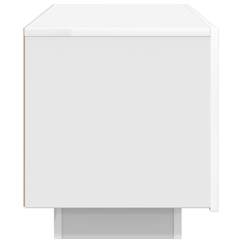 Comodă TV, alb extralucios , 100x35x40 cm, lemn prelucrat