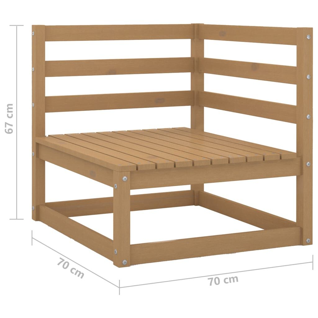 Set mobilier de grădină, 3 piese, maro miere, lemn masiv de pin