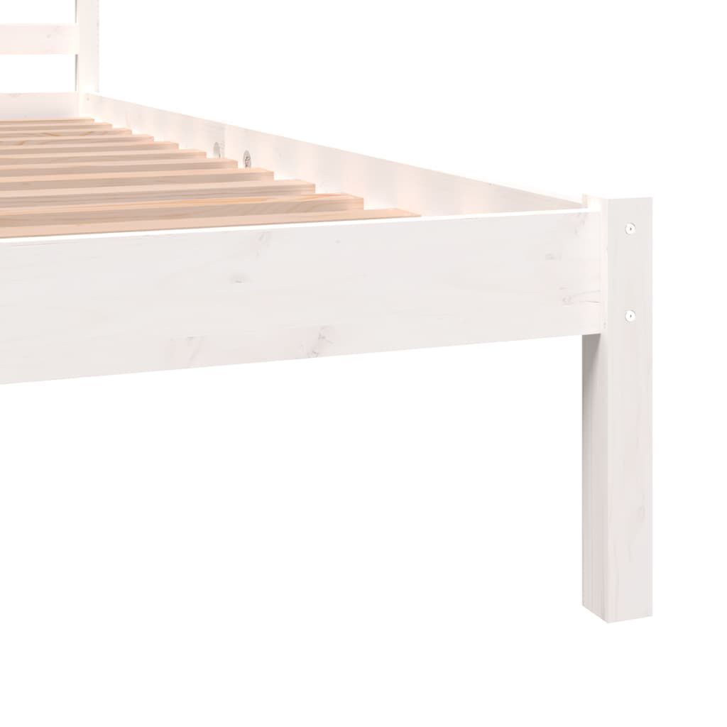 Cadru de pat King Size, alb, 150x200 cm, lemn masiv de pin