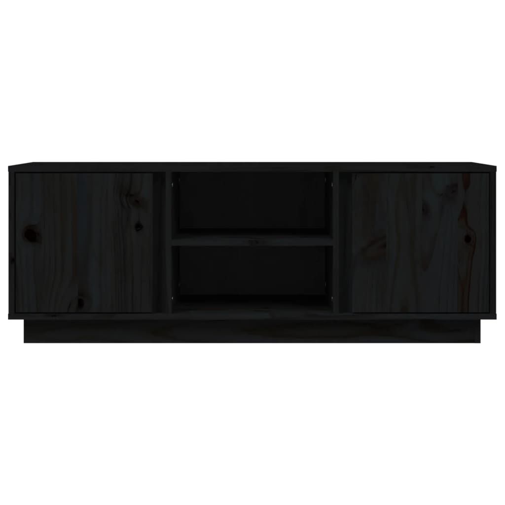 Comodă TV, negru, 110x35x40,5 cm, lemn masiv de pin