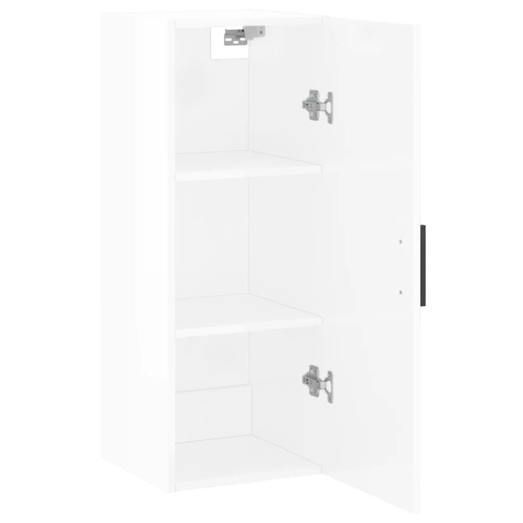 Dulap montat pe perete, alb extralucios, 34,5x34x90 cm