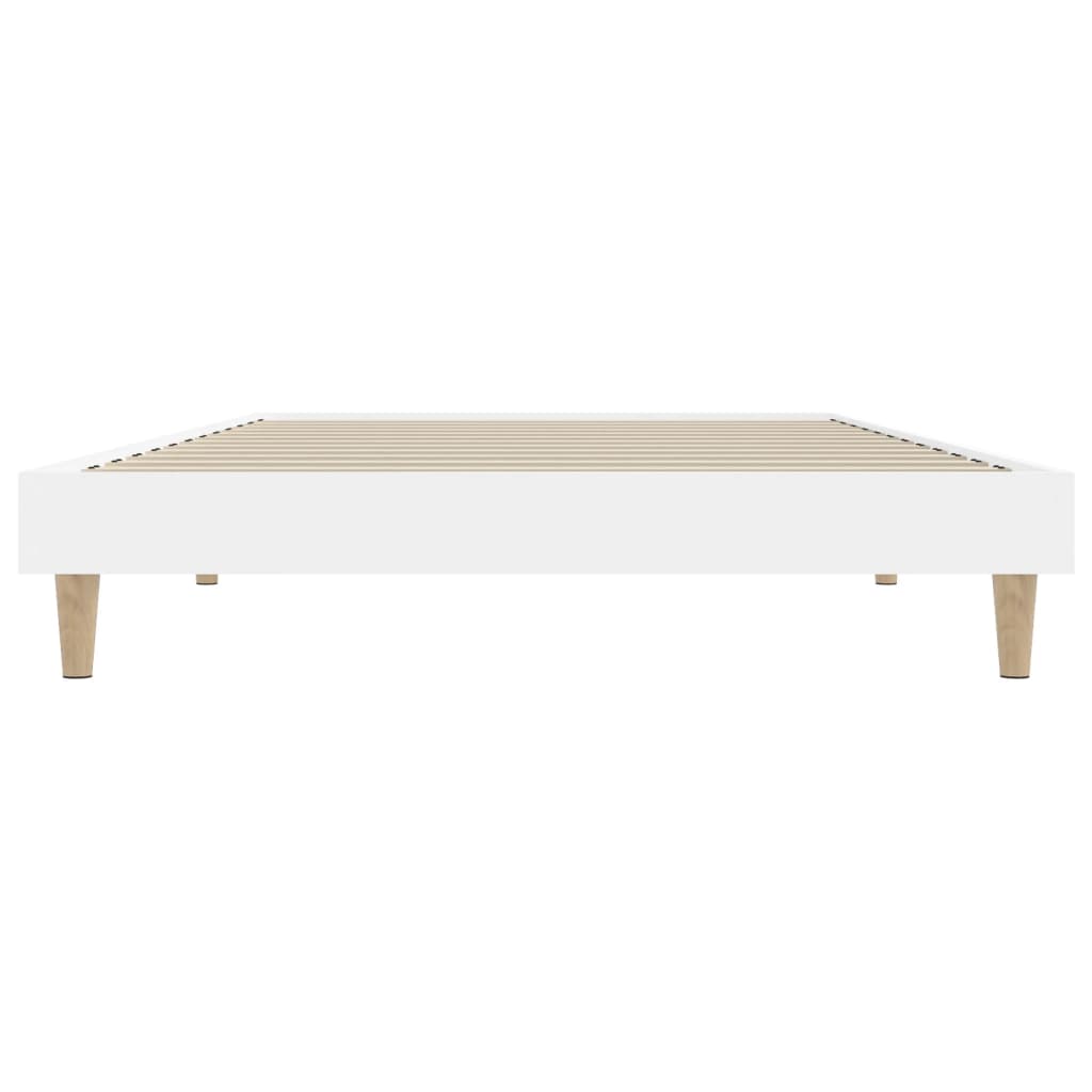 Cadru pat fără saltea alb 100x200 cm lemn prelucrat