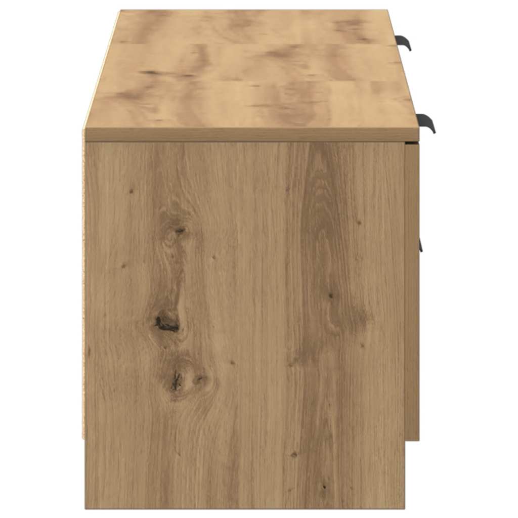 Comodă TV din stejar artizanal 140x35x40 cm, lemn stratificat