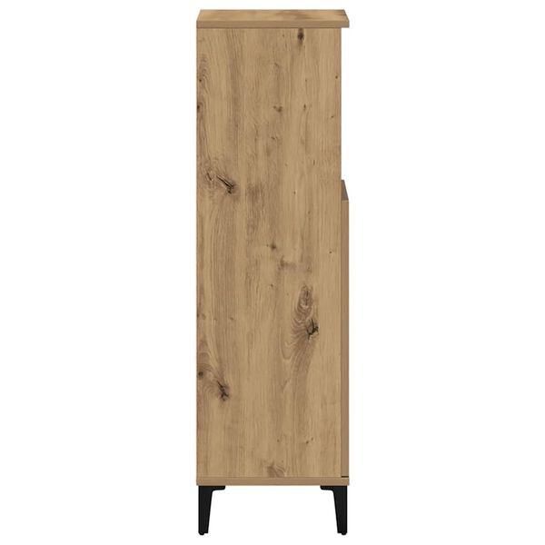 Dulap de baie, stejar artizanal, 30x30x100 cm, lemn prelucrat