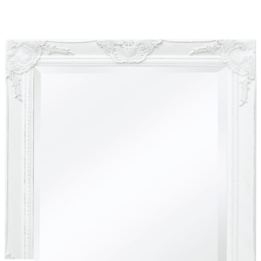Oglindă verticală în stil baroc, 100 x 50 cm, alb