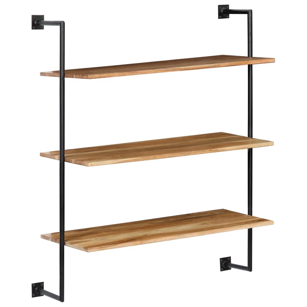 Wall Shelf 37"x13.7"x44.4" Solid Acacia Wood