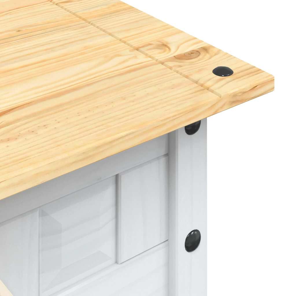 Masă de cafea, alb, 100 x 55 x 44 cm, pin mexican, gama Corona