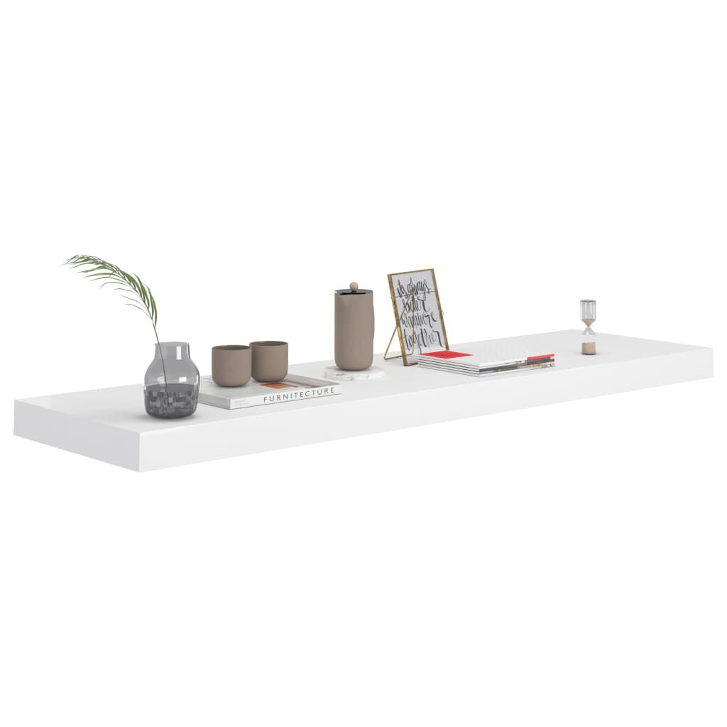 Rafturi de perete suspendate, 2 buc., alb, 90x23,5x3,8 cm, MDF