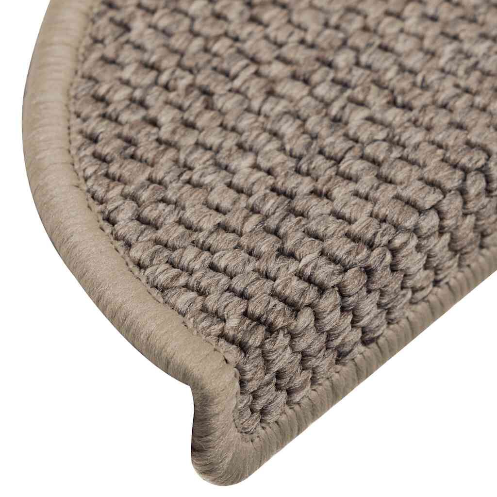 Covorașe scări autoadezive aspect sisal, 15 buc. bej 56x17x3cm