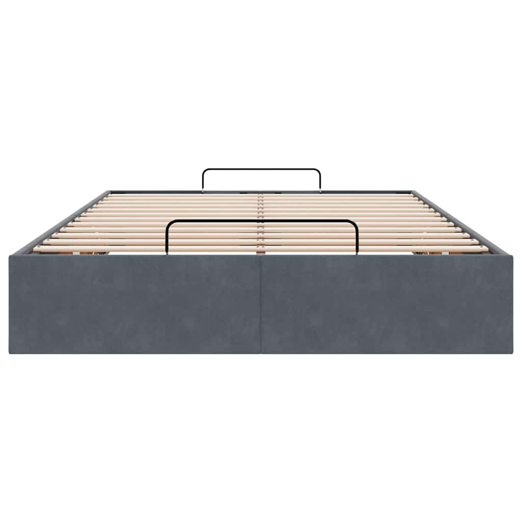 Cadru pat otoman fără saltea Gri închis 120x200 cm material textil