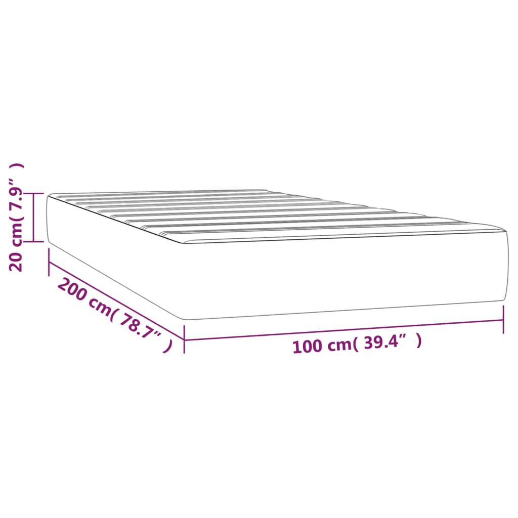 Saltea de pat cu arcuri, gri închis, 100x200x20 cm, textil