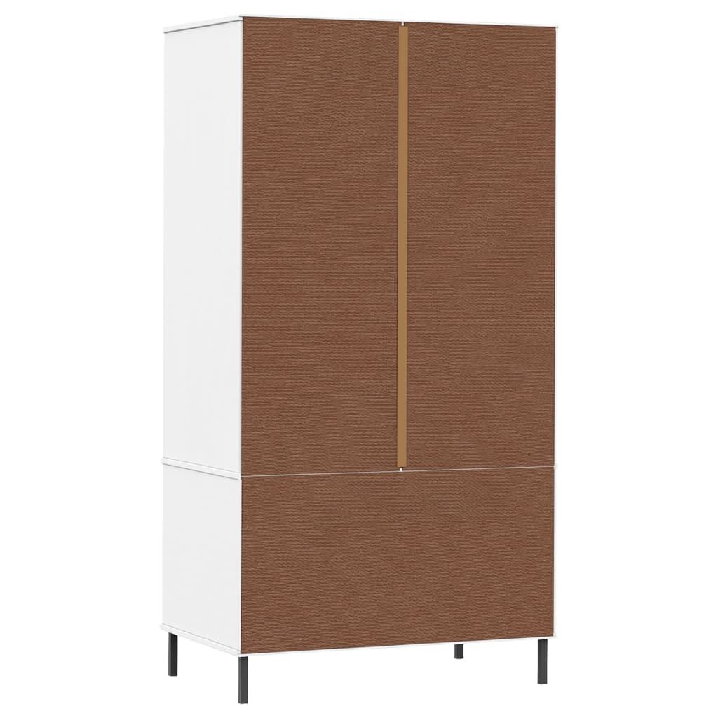 Șifonier cu picioare metalice OSLO, alb, 90x55x172,5 cm, lemn