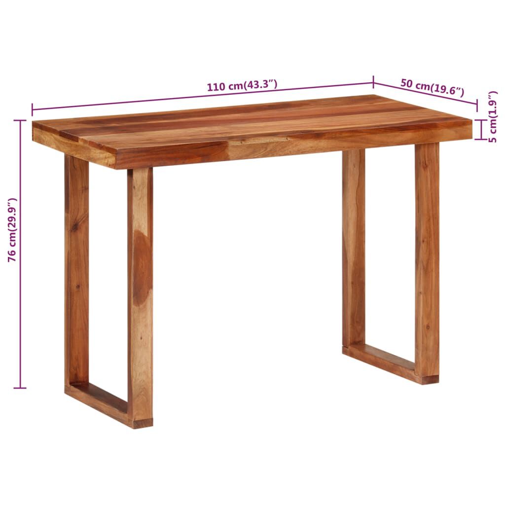 Masă de bucătărie, 110x50x76 cm, lemn masiv de acacia