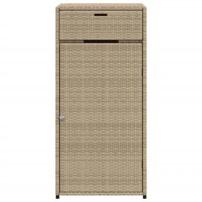 Dulap depozitare de grădină, bej, 55x55x111 cm, poliratan