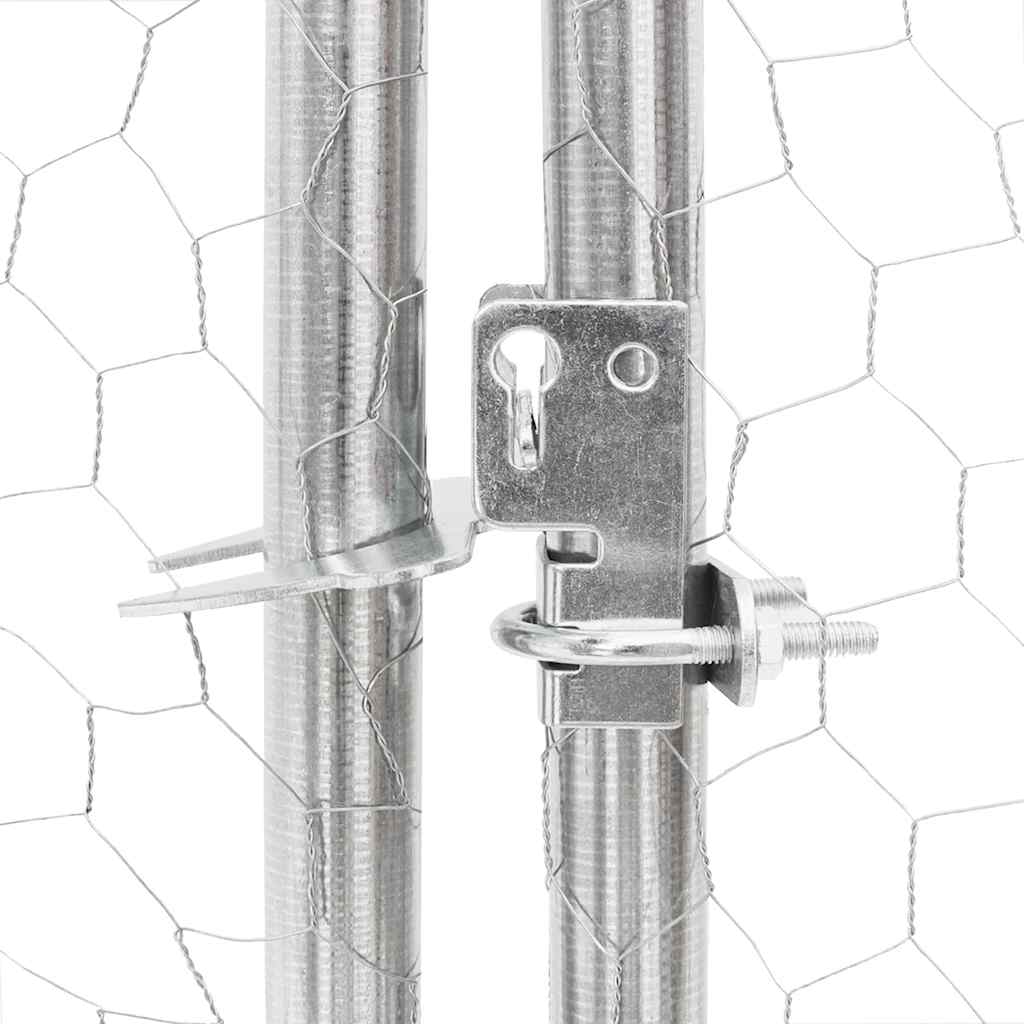 Cușcă pentru câini de exterior cu ușă 2x4x1 m, oțel galvanizat