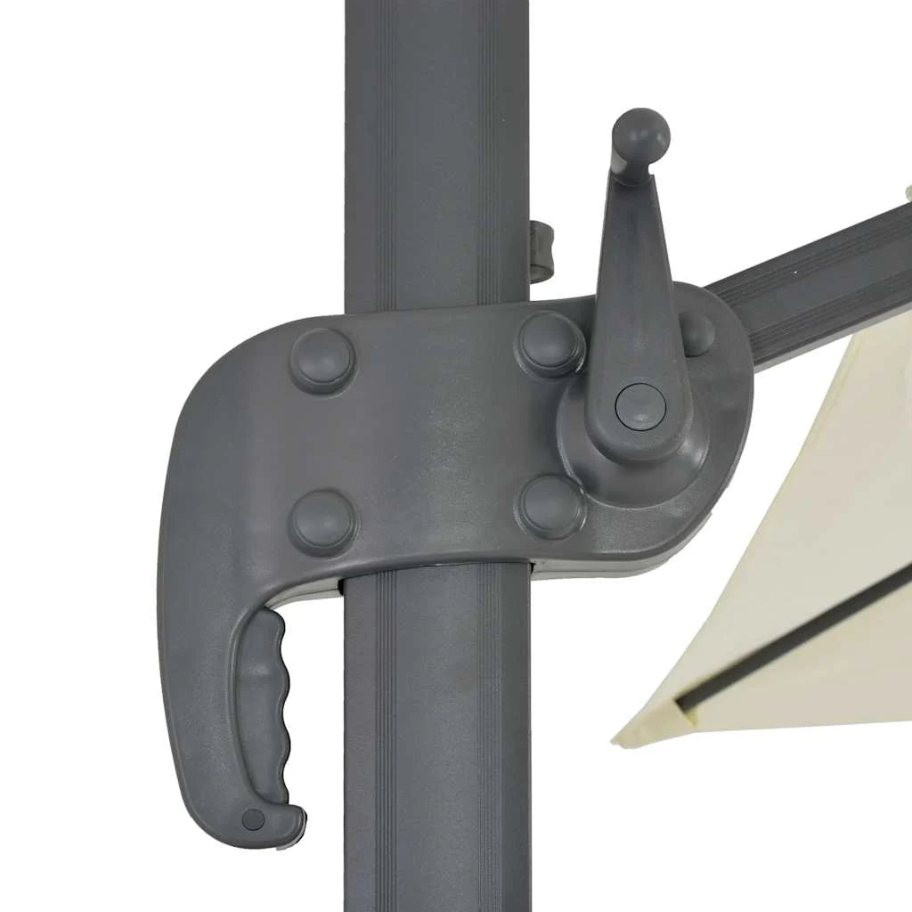 Umbrelă de grădină în consolă cu stâlp din aluminiu 400x300 cm, culoare nisip