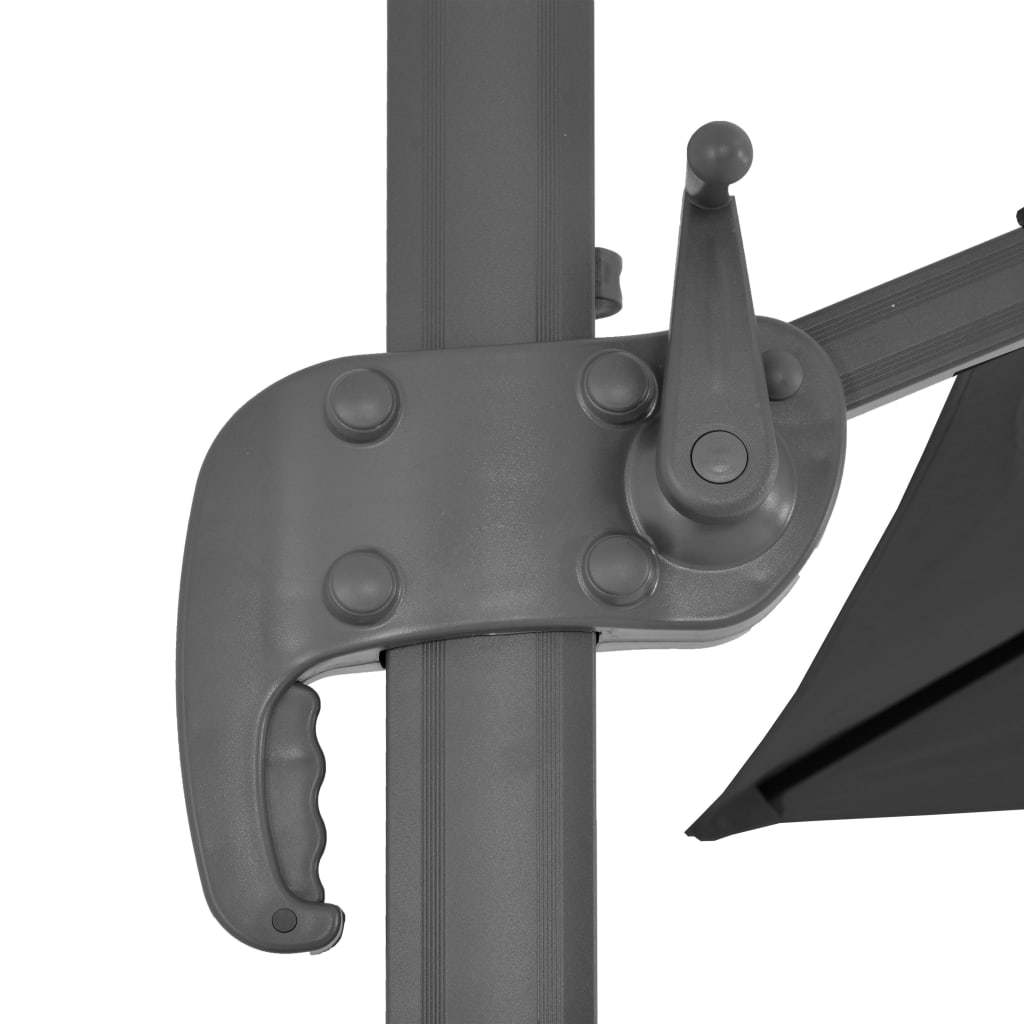 Umbrelă de grădină cu consolă și stâlp din aluminiu, antracit, 400x300 cm