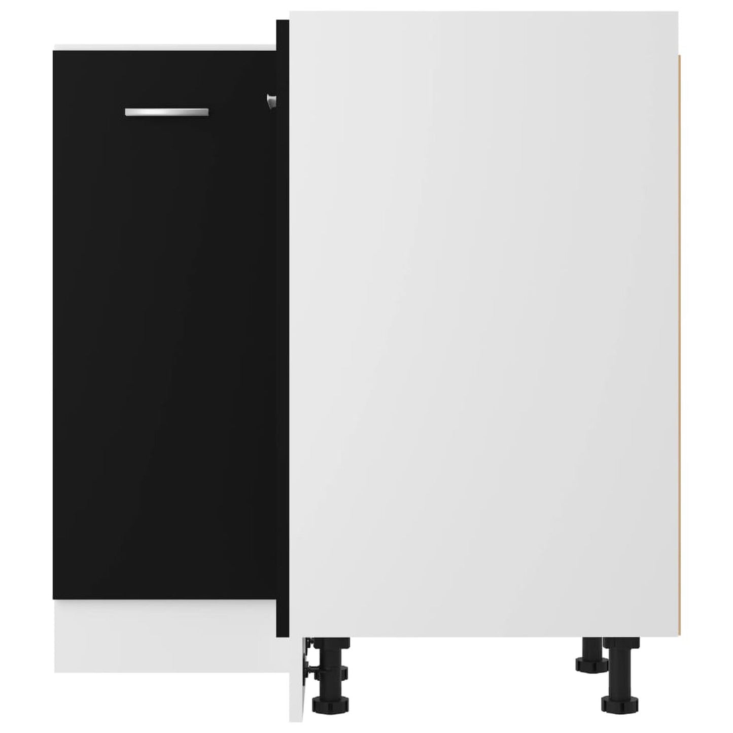 Dulap inferior de colț “Lyon”, negru, 75,5x75,5x81,5cm