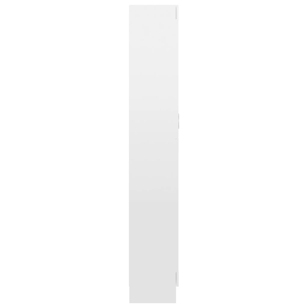 Bibliotecă, alb, 82,5x30,5x185,5 cm, lemn prelucrat