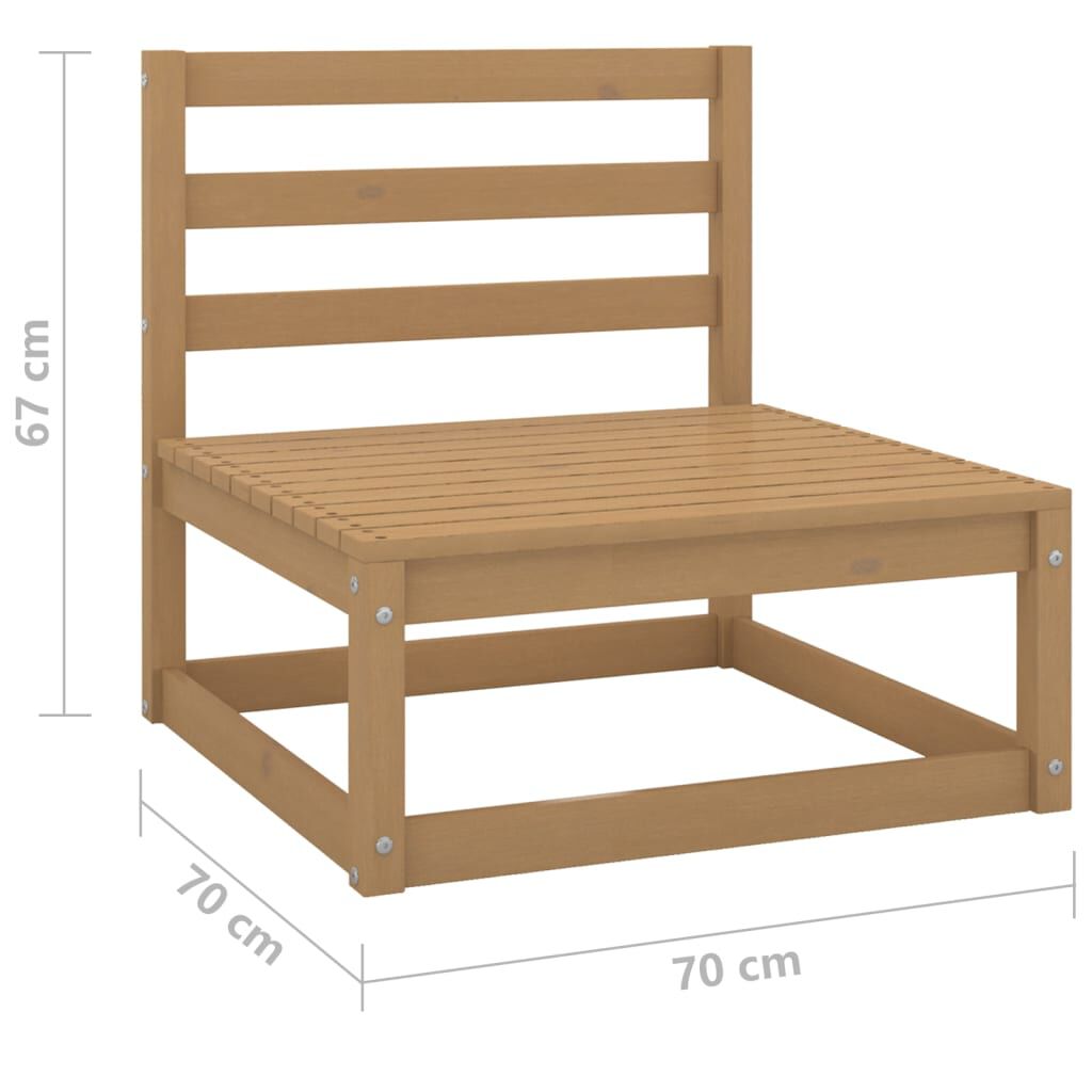 Set mobilier de grădină, 3 piese, maro miere, lemn masiv de pin